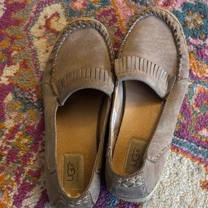 UGG Tan Suede Slip-On Shoes